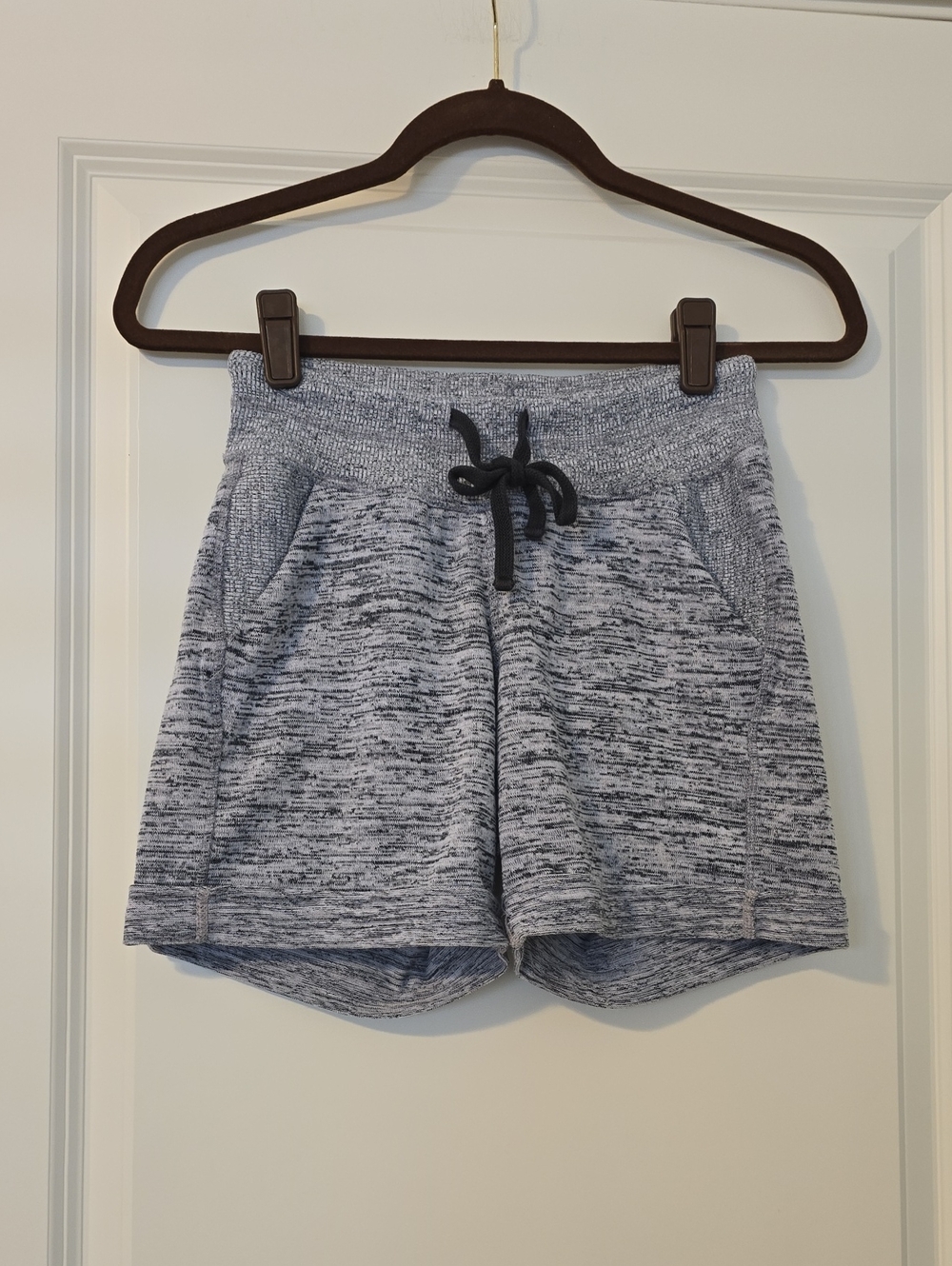Athleta Heathered Gray Drawstring Athletic Shorts Size XXS